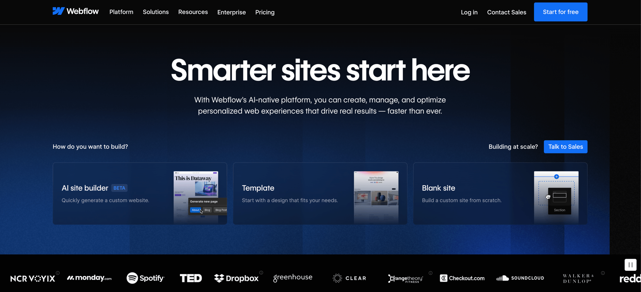 Webflow website screenshot